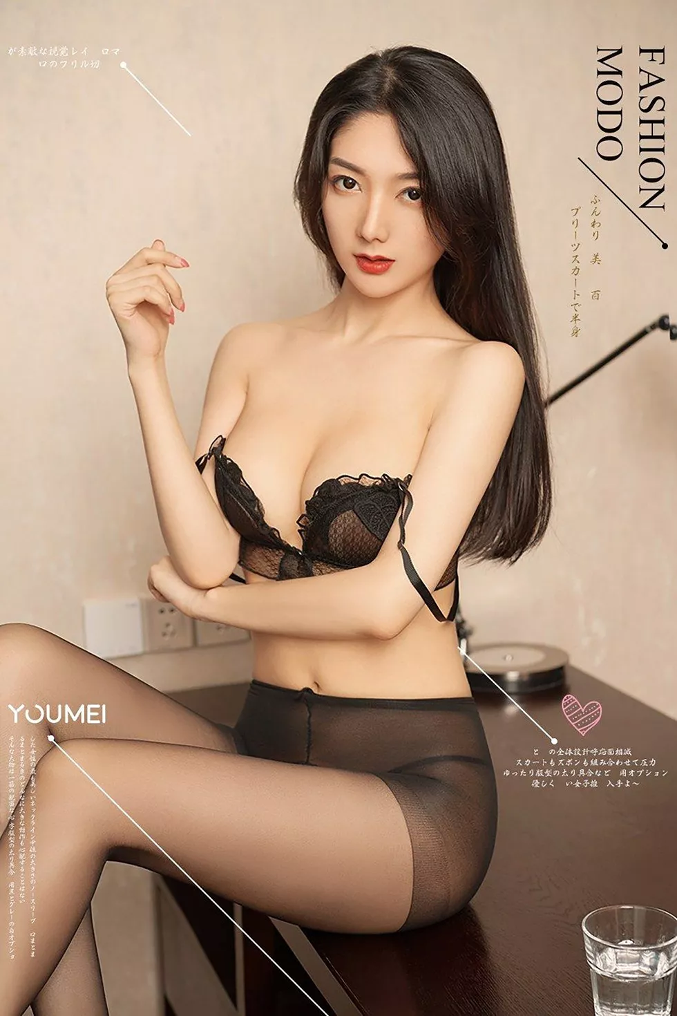 Xgyw.Org_[YouMei尤美]Vol.061_嫩模小热巴私房黑色内衣配无内黑丝裤袜撩人诱惑写真28P