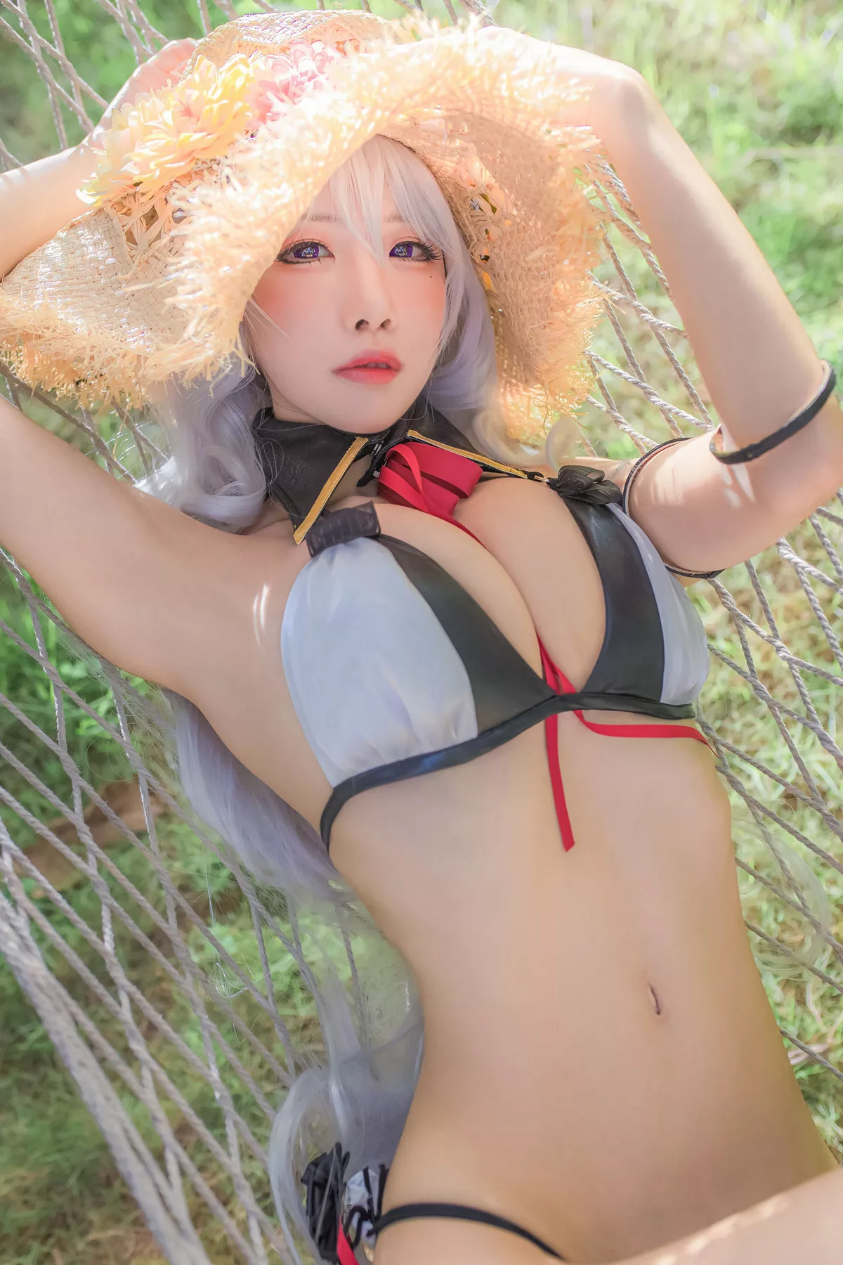 Xgyw.Org_动漫博主水淼aqua户外Cosplay主题性感内衣露傲人豪乳诱惑写真35P