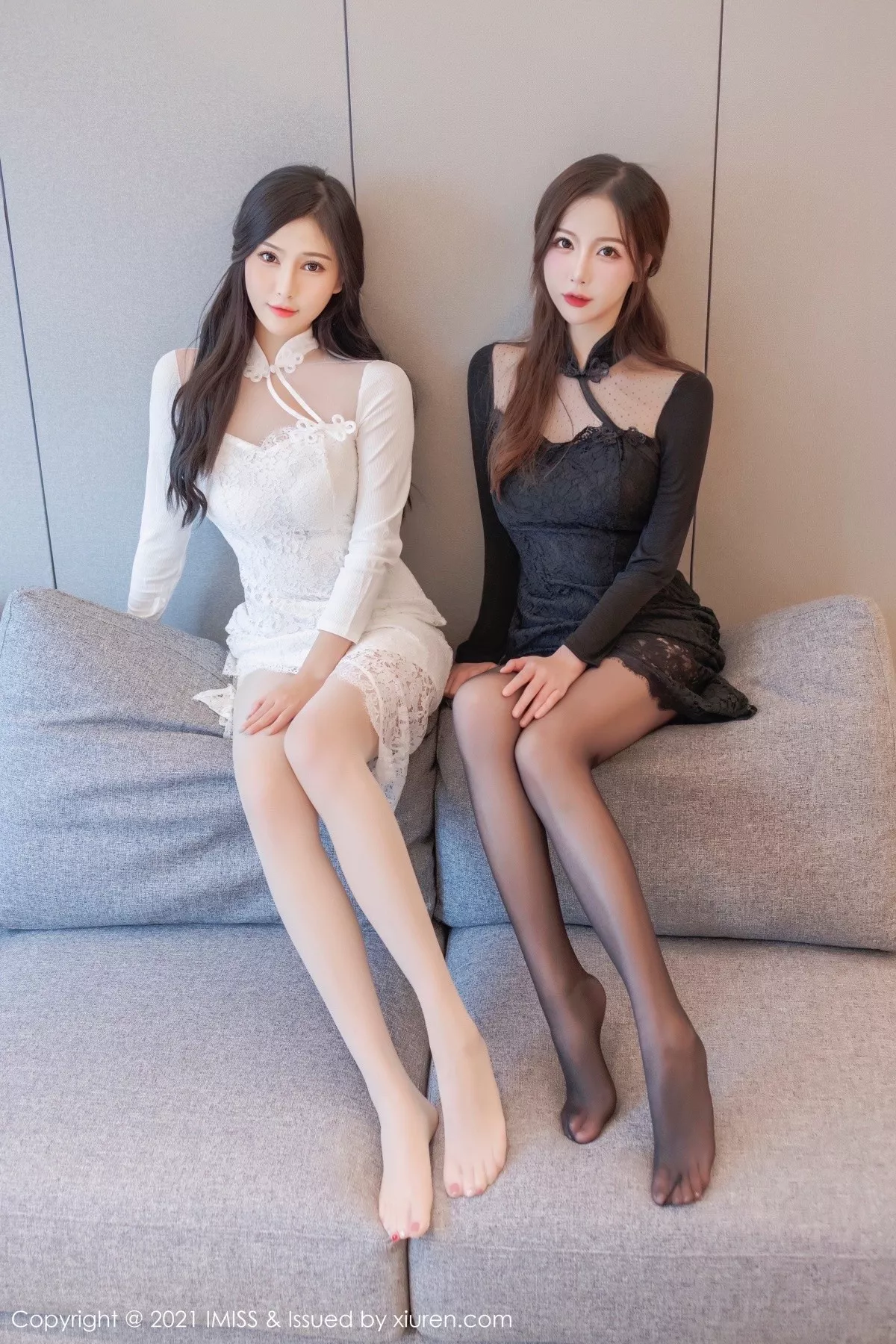 Xgyw.Org_[IMISS爱蜜社]Vol.642_丽质美人Lavinia肉肉＆LindaLinda性感姐妹花黑白服饰迷人写真46P