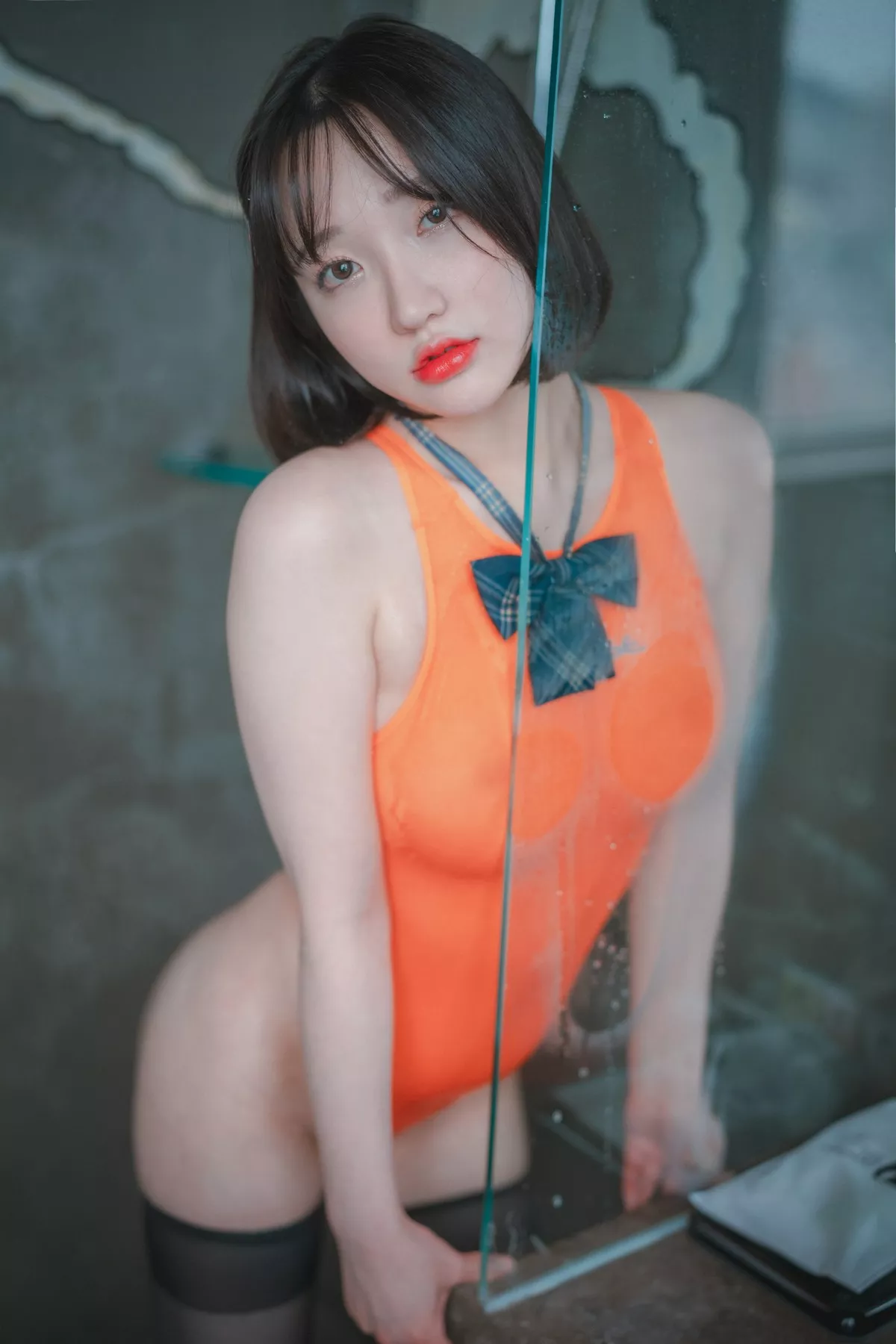 Xgyw.Org_[DJAWA]No.051_模特Yeeun_Swimming Lessons主题私房粉红泳装配黑丝袜诱惑写真155P