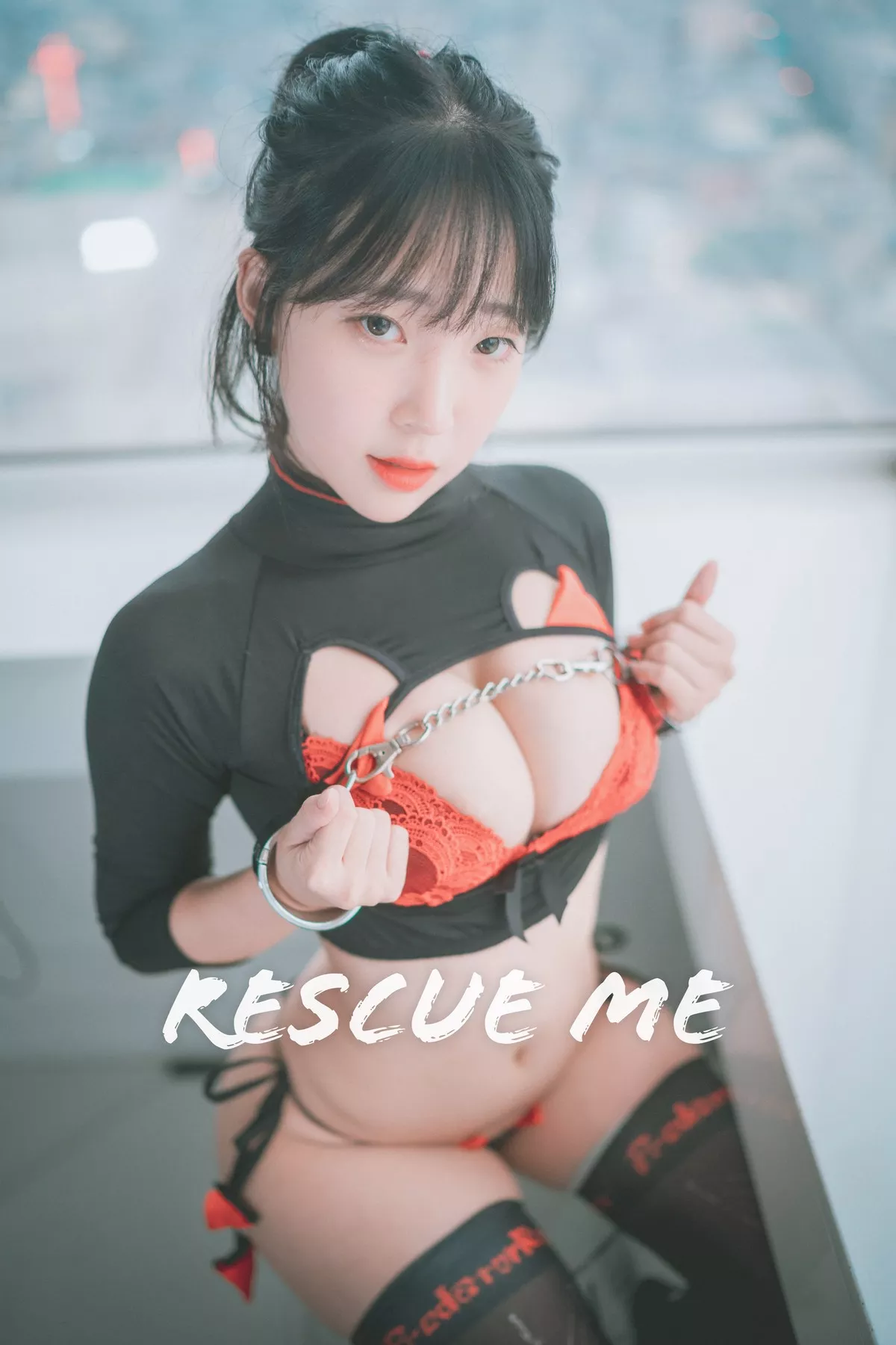 Xgyw.Org_[DJAWA]No.092_模特Kang Inkyung_Rescue Me主题私房黑色露胸服饰秀豪乳诱惑写真32P