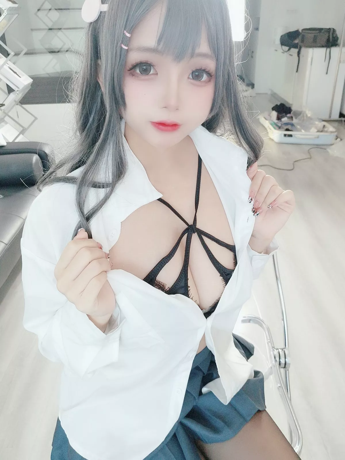 Xgyw.Org_Cosplay美女日奈娇麻衣校服主题私房性感学生制服半脱露蕾丝内衣迷人诱惑写真73P