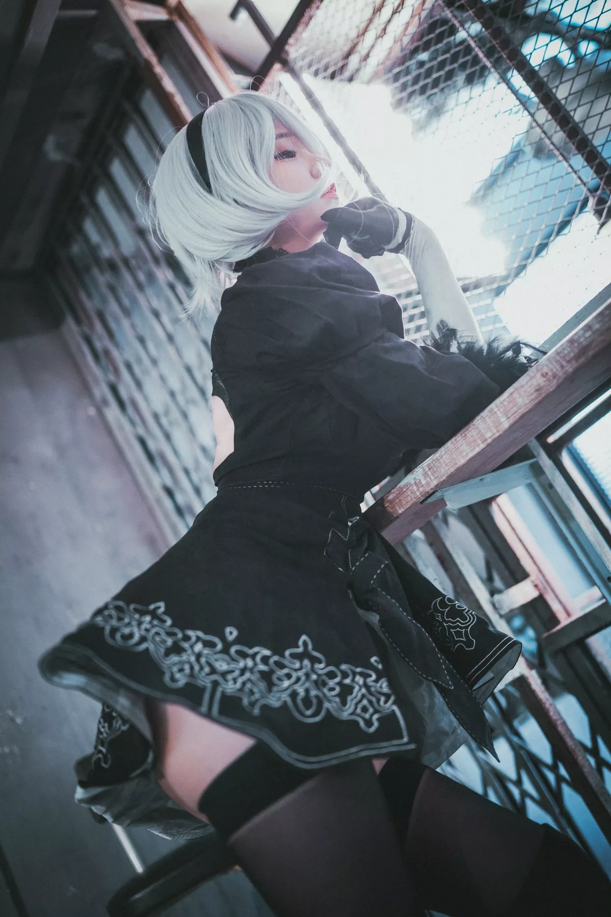 Xgyw.Org_[DJAWA]No.131_模特Jenny_NieR Automata 2B主题黑色服饰露白色内裤秀翘臀诱惑写真47P