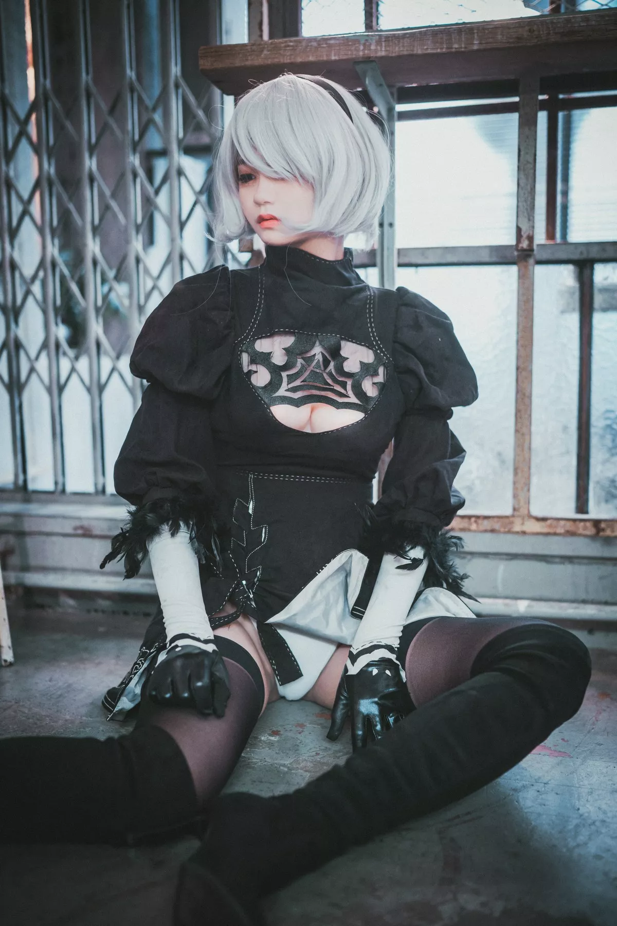 Xgyw.Org_[DJAWA]No.131_模特Jenny_NieR Automata 2B主题黑色服饰露白色内裤秀翘臀诱惑写真47P