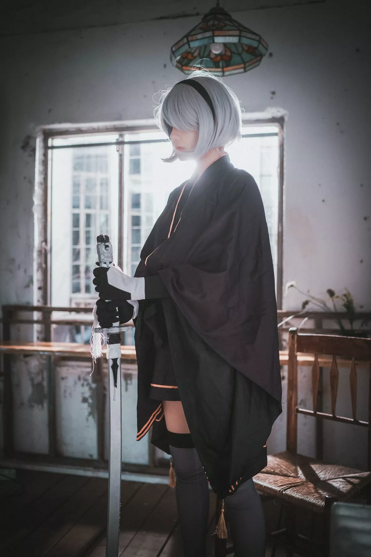 Xgyw.Org_[DJAWA]No.131_模特Jenny_NieR Automata 2B主题黑色服饰露白色内裤秀翘臀诱惑写真47P