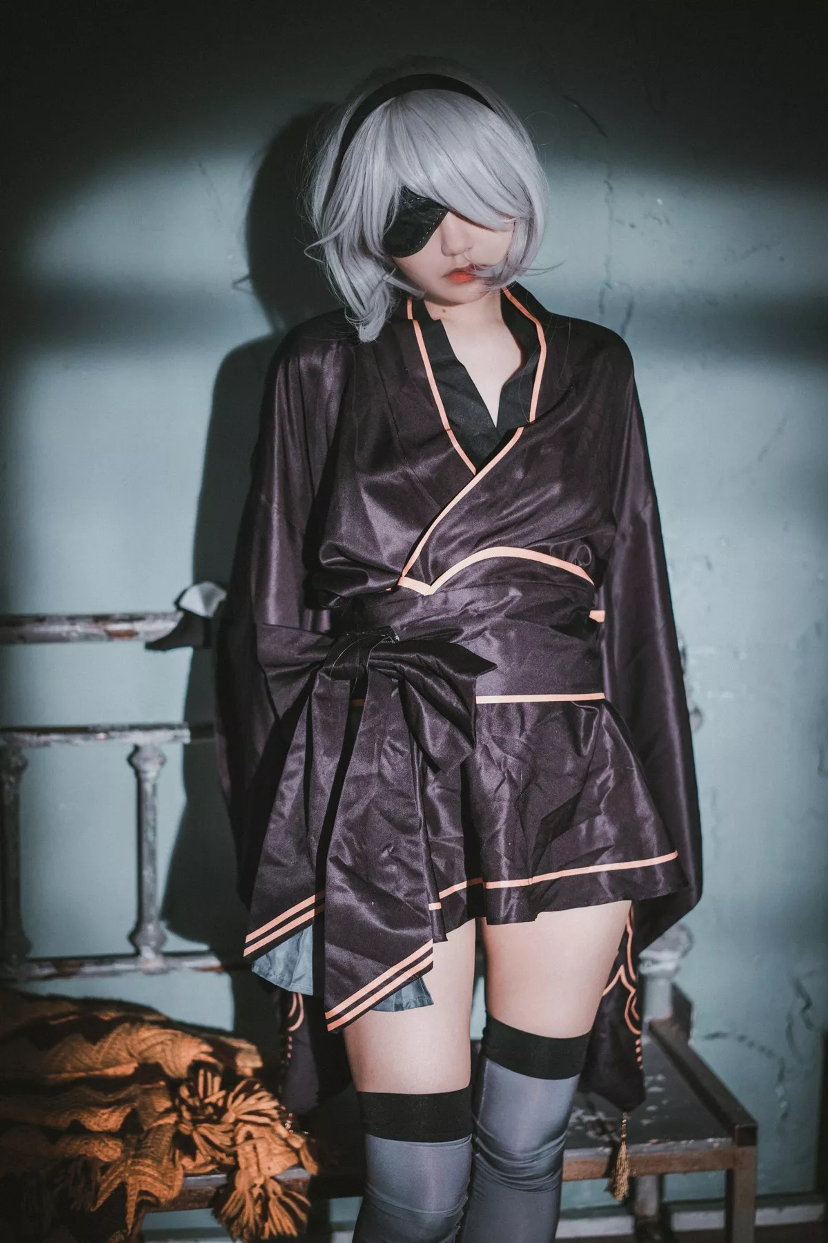 Xgyw.Org_[DJAWA]No.131_模特Jenny_NieR Automata 2B主题黑色服饰露白色内裤秀翘臀诱惑写真47P