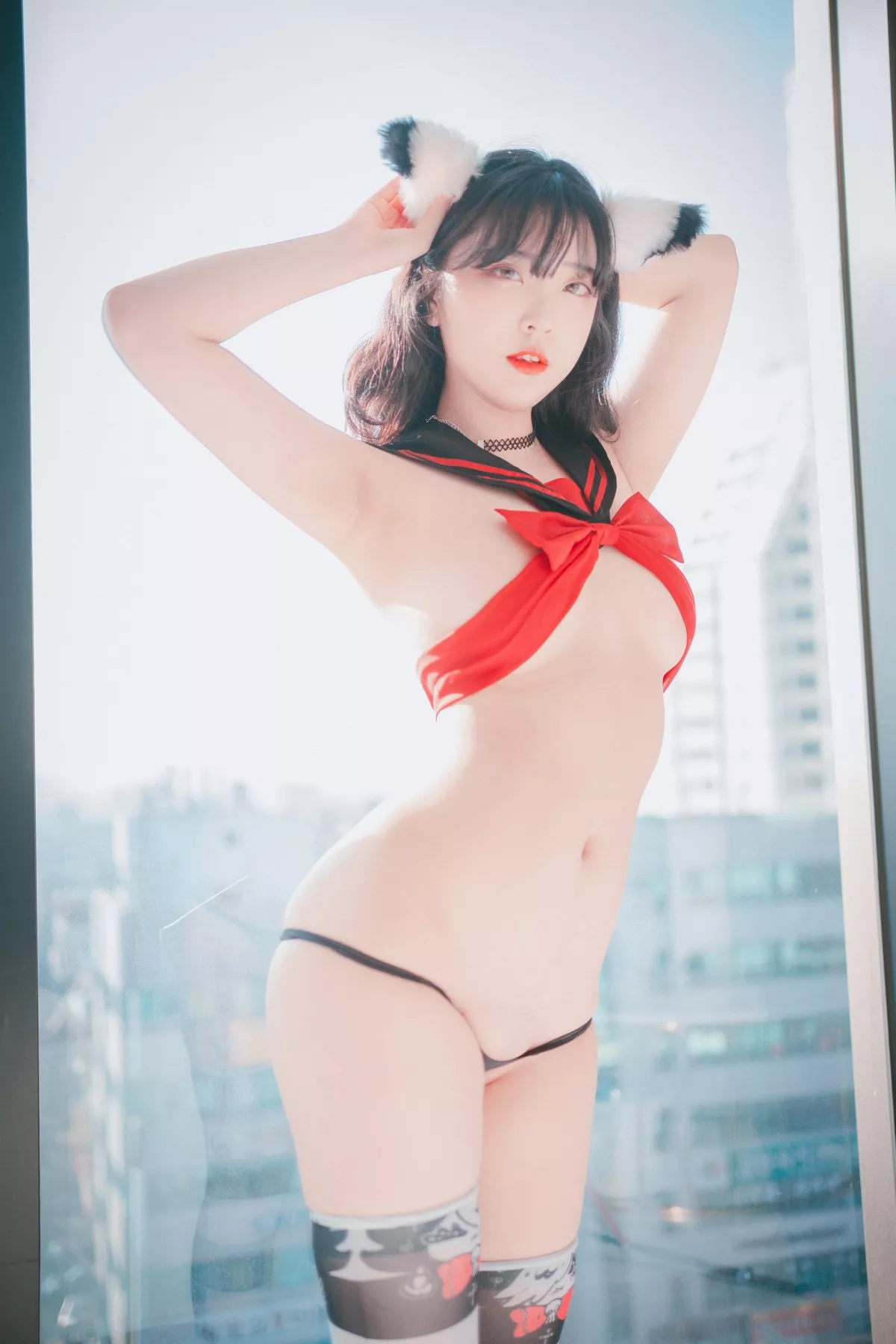 Xgyw.Org_[DJAWA]No.133_模特Song Hana_Ribboned Only主题超薄短裙露内裤秀翘臀诱惑写真63P