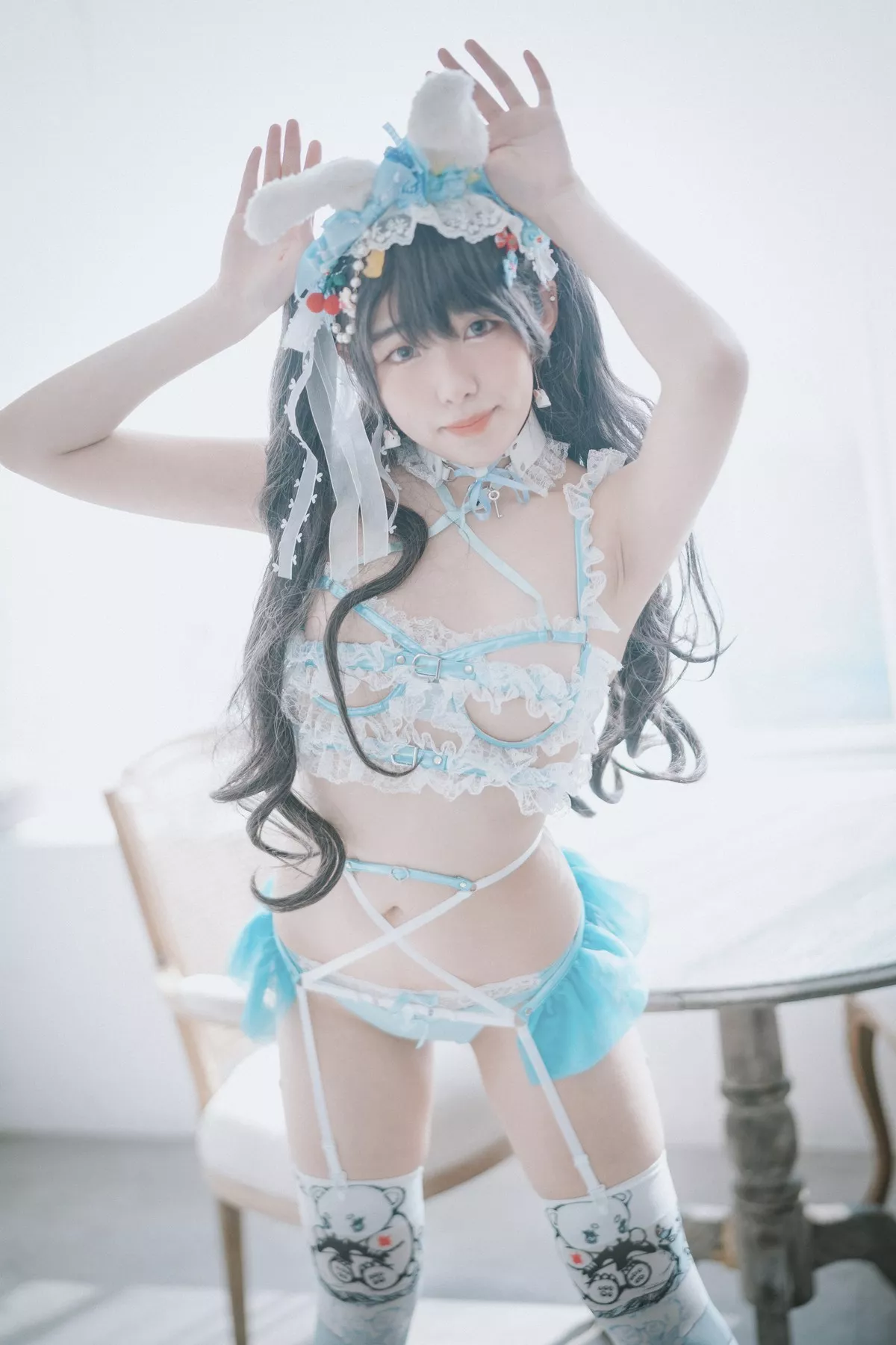 Xgyw.Org_[DJAWA]No.157_模特Sonson_Turquoise Bunny主题性感兔女郎服饰配白丝吊袜诱惑写真51P