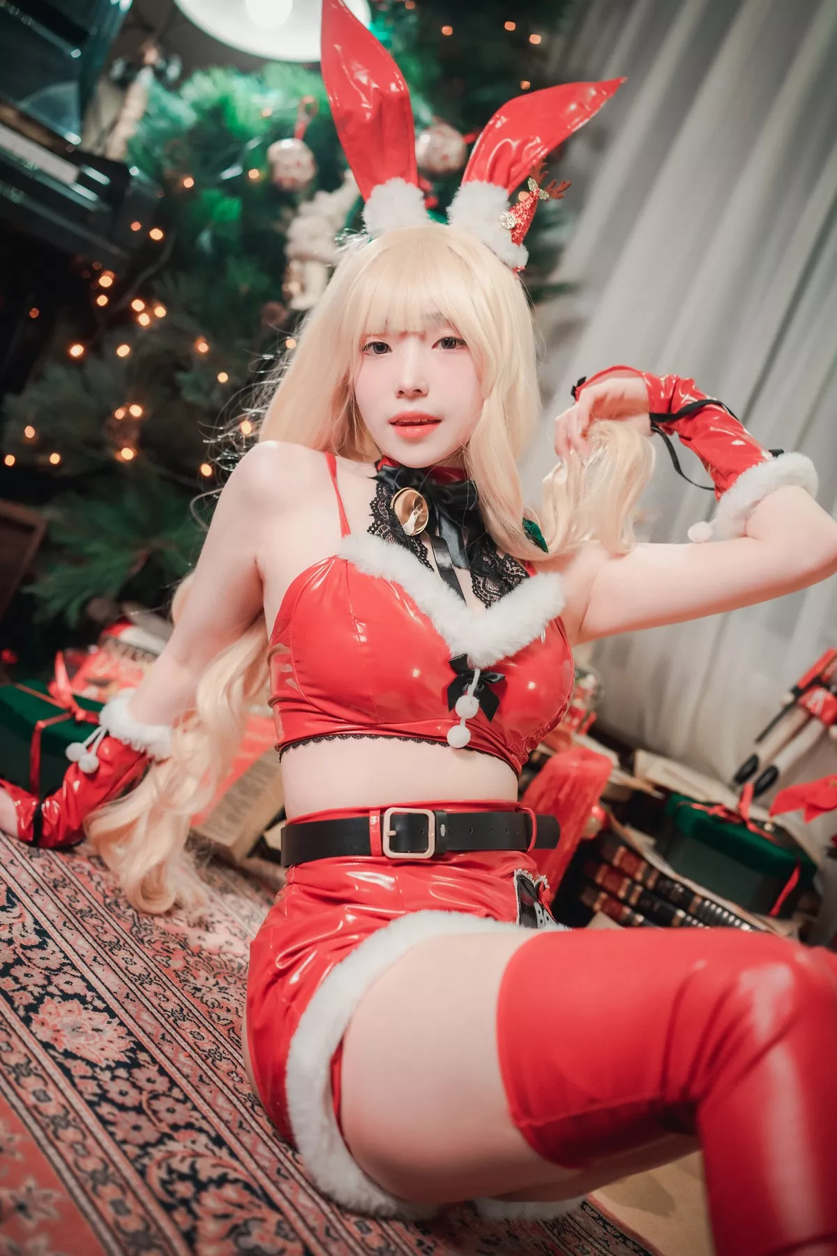 Xgyw.Org_[DJAWA]No.180_模特Bambi_Christmas Special 2021主题红色皮质兔女郎惹火诱惑写真132P