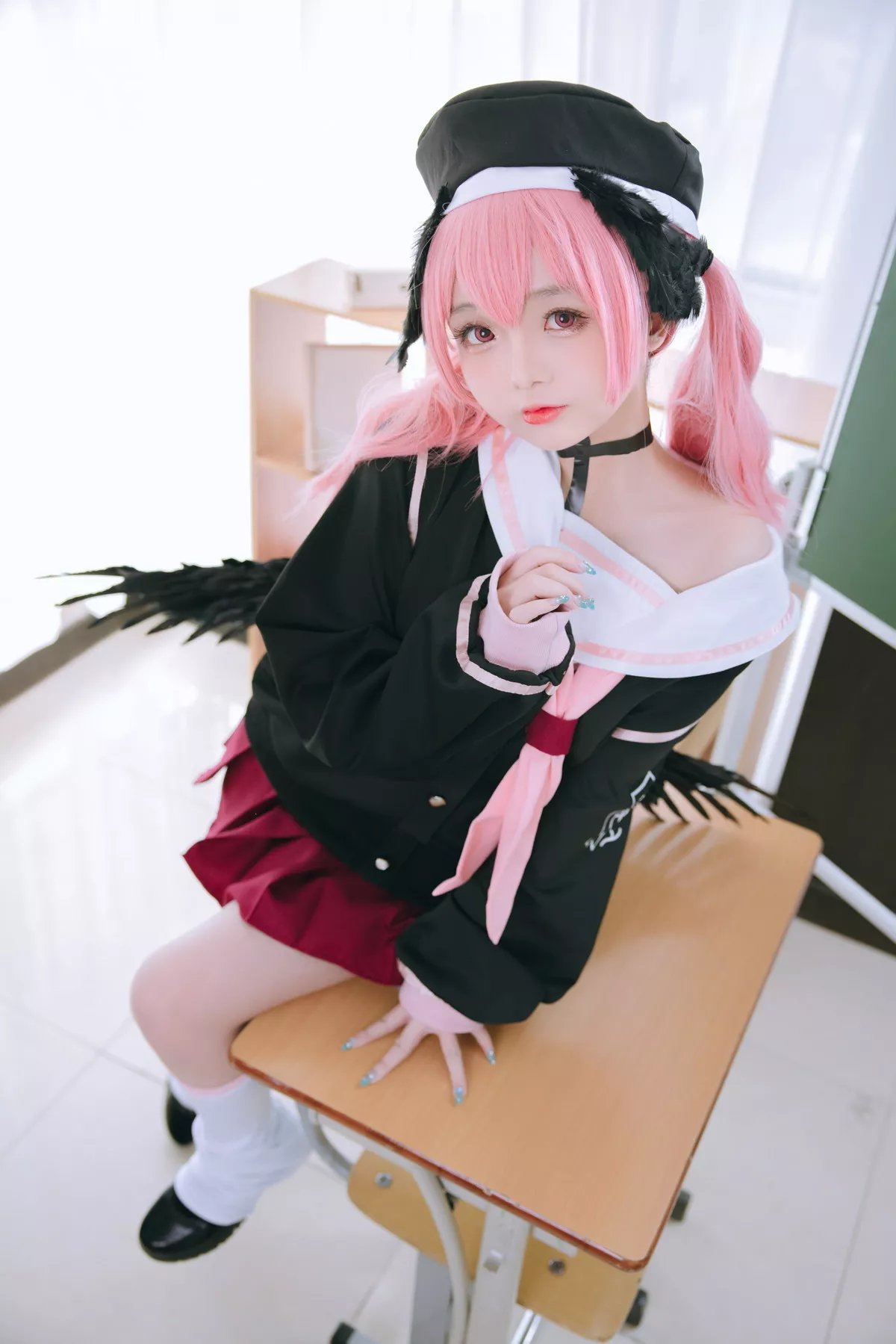 Xgyw.Org_Cosplay美女日奈娇下江小春主题室内脱性感学生制服露三点式内衣迷人诱惑写真149P