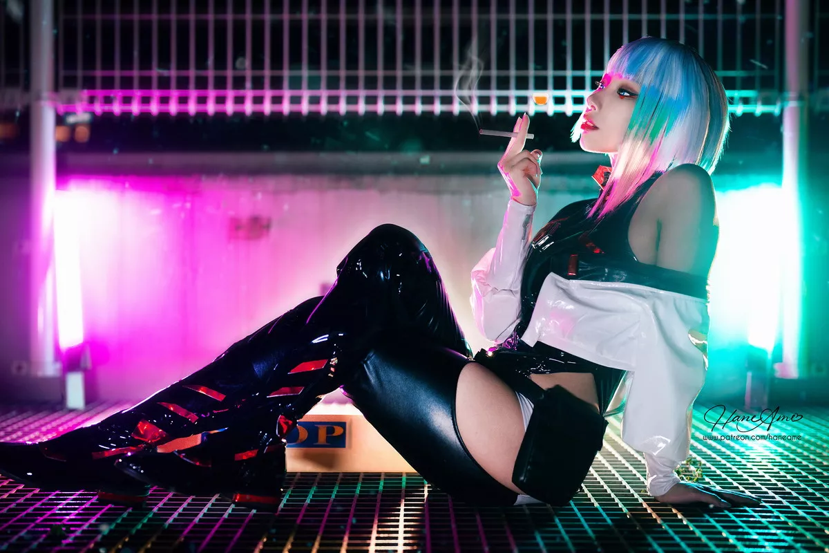 Xgyw.Org_Coser美女雨波_HaneAme-Cyberpunk Lucy主题私房浴缸黑色三点式内衣诱惑写真35P