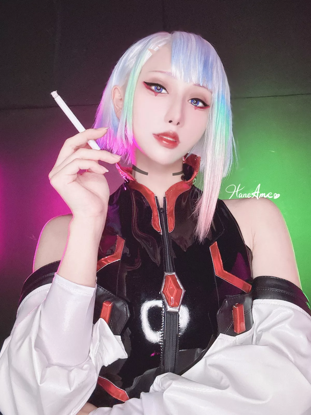 Xgyw.Org_Coser美女雨波_HaneAme-Cyberpunk Lucy主题私房浴缸黑色三点式内衣诱惑写真35P