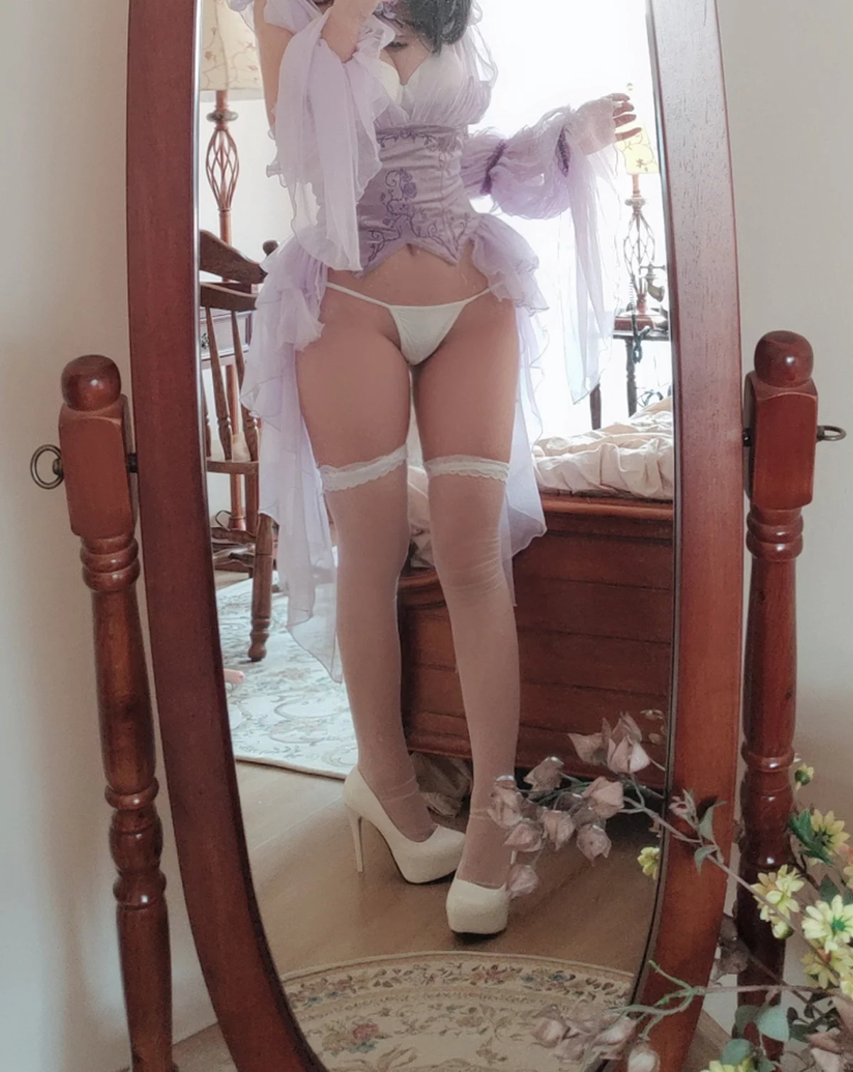 Xgyw.Org_Cosplay美女日奈娇睡美人自拍主题性感薄纱睡裙下白色内衣秀完美身材诱惑写真44P