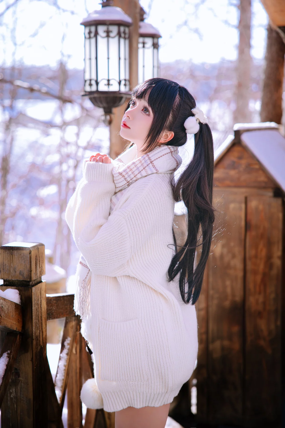 Xgyw.Org_Cosplay美女日奈娇雪地少女主题户外雪地脱白色针织服饰露豪乳遮点诱惑写真108P