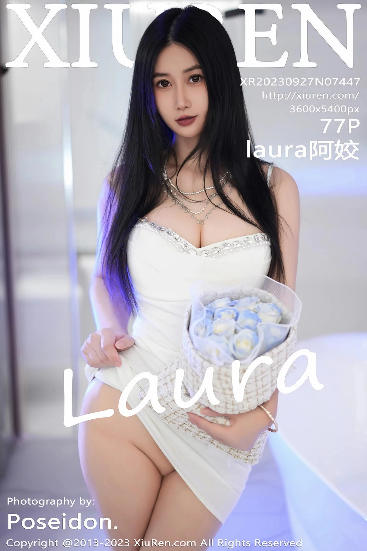 Xgyw.Org_XiuRen第7447期_模特laura阿姣性感白色吊带短裙配白色高跟秀完美身材迷人写真77P