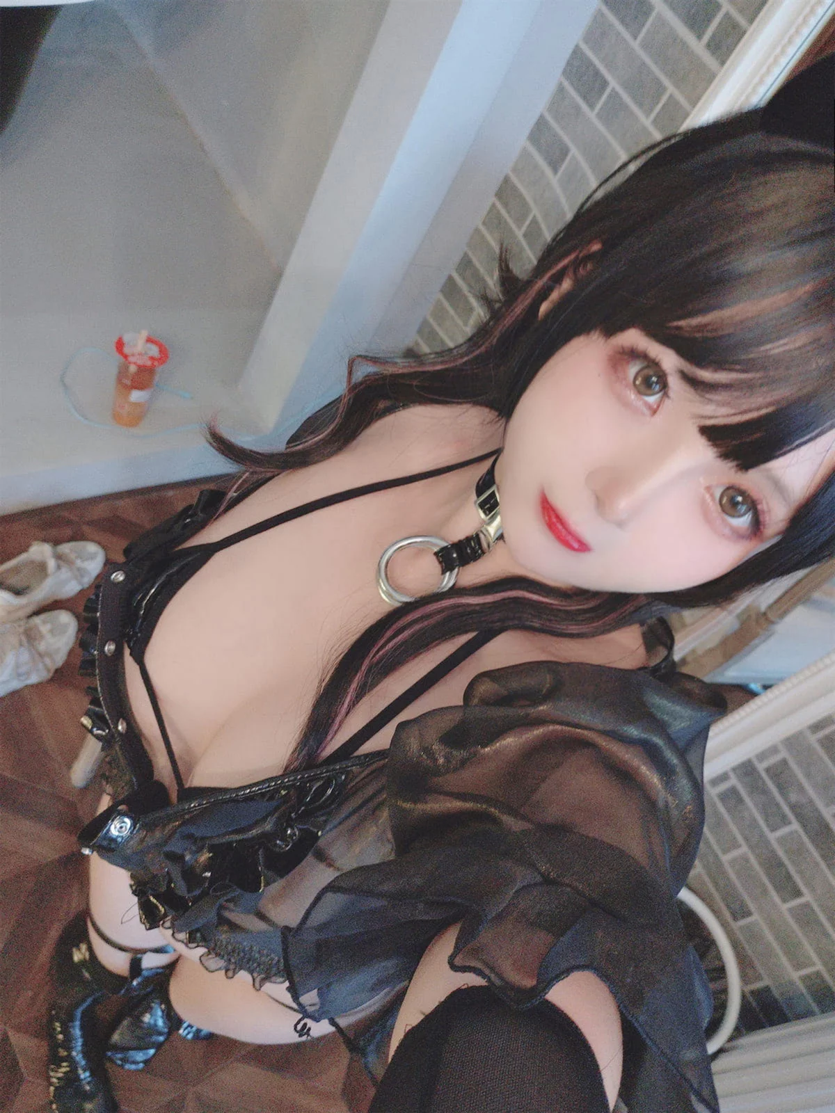 Xgyw.Org_Cosplay美女日奈娇皮衣系列主题性感黑色皮质情趣服饰露黑色三点式内衣诱惑写真123P