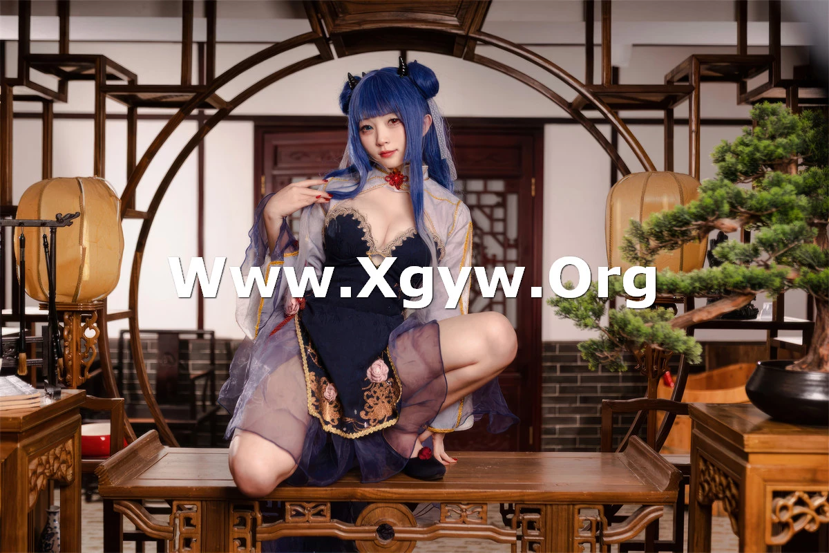 Xgyw.Org_网络美女花铃伊吹新桃换旧符主题私房性感薄纱服饰露黑色低胸短裙秀白嫩美腿诱惑写真90P