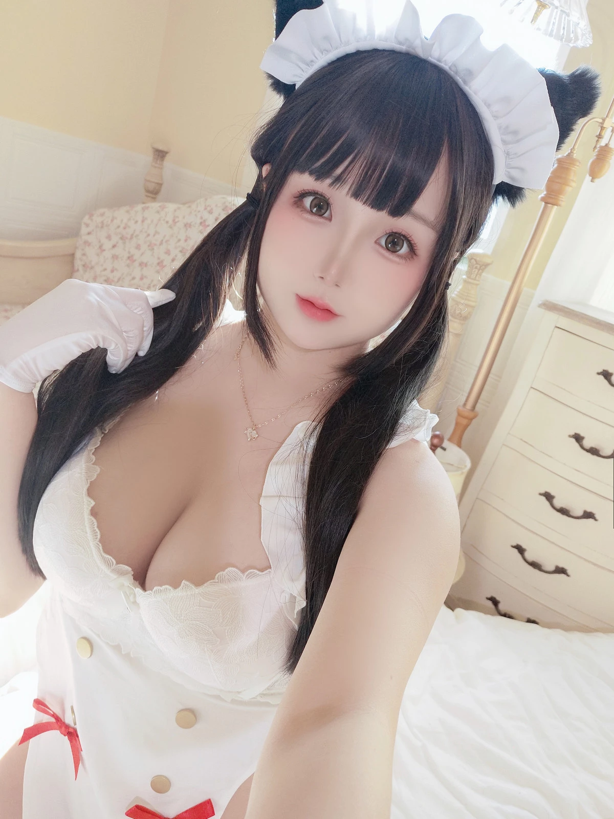 Xgyw.Org_Cosplay美女日奈娇猫娘女仆主题性感黑白两套女仆长裙配白丝袜秀丰满身材诱惑写真60P