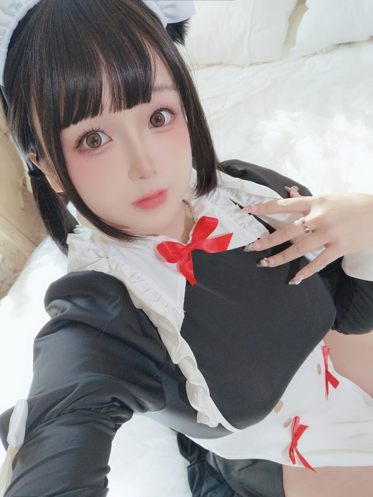 Xgyw.Org_Cosplay美女日奈娇猫娘女仆主题性感黑白两套女仆长裙配白丝袜秀丰满身材诱惑写真60P