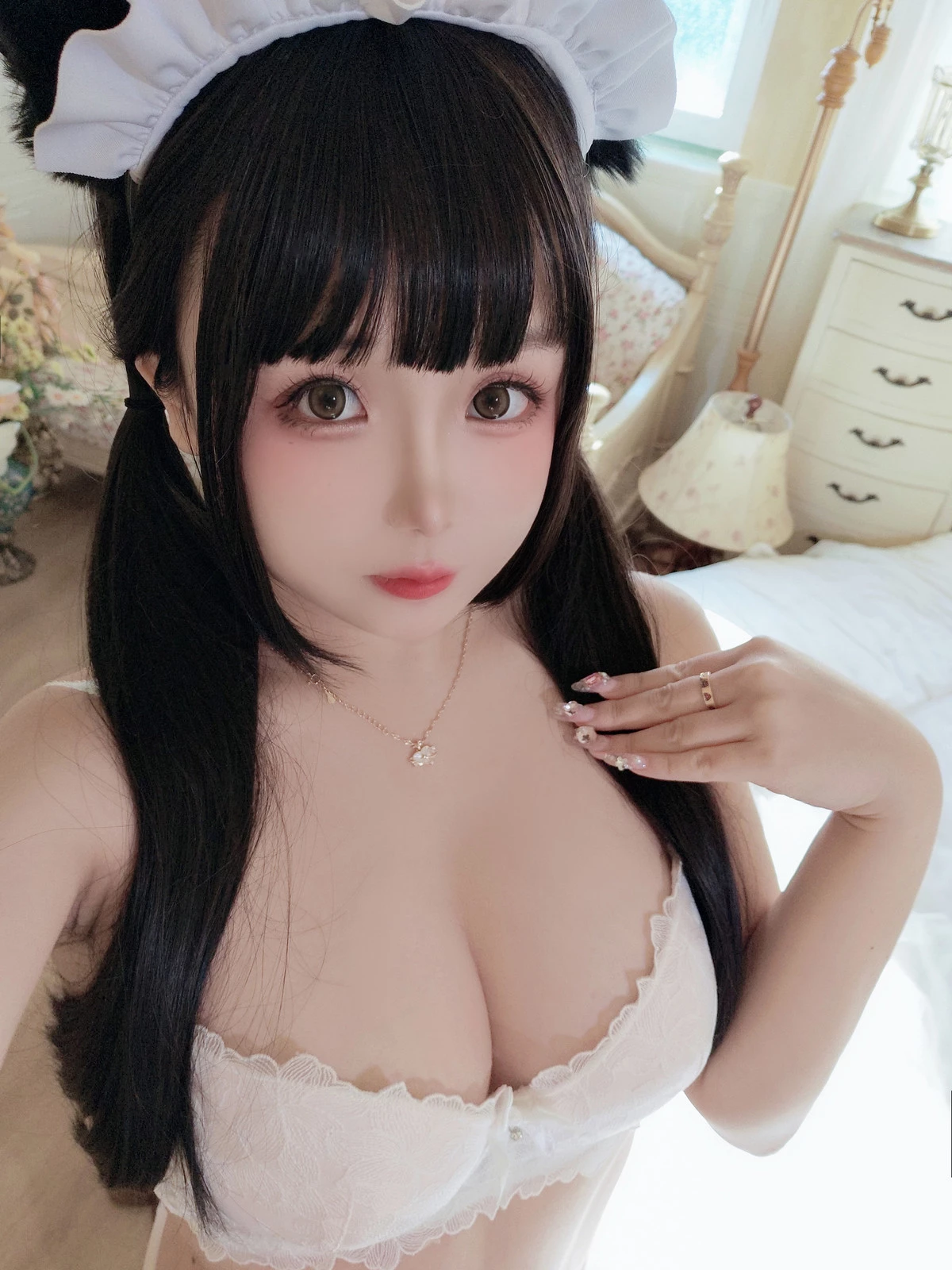 Xgyw.Org_Cosplay美女日奈娇猫娘女仆主题性感黑白两套女仆长裙配白丝袜秀丰满身材诱惑写真60P