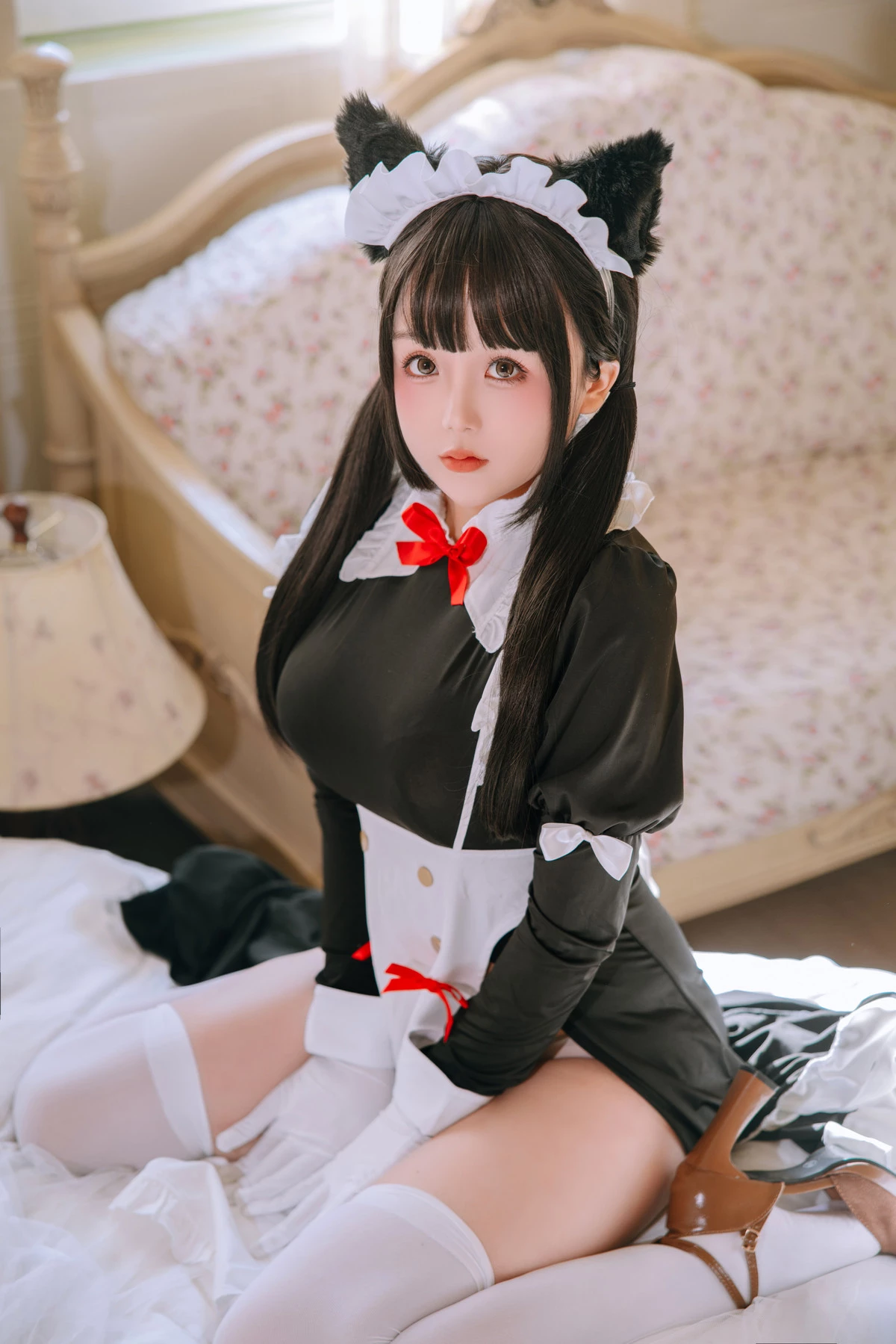 Xgyw.Org_Cosplay美女日奈娇猫娘女仆主题性感黑白两套女仆长裙配白丝袜秀丰满身材诱惑写真60P