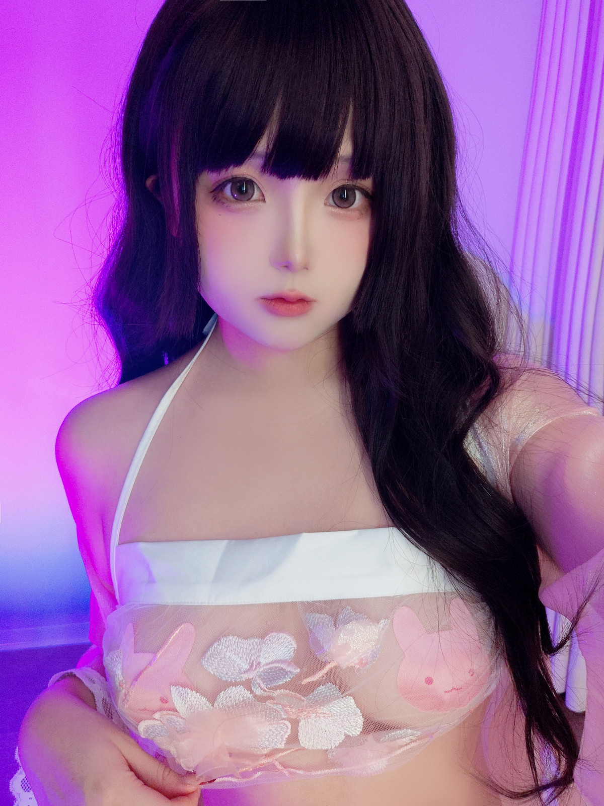 Xgyw.Org_Cosplay美女日奈娇爱妃主题私房性感粉色薄纱露情趣内衣秀豪乳兔兔遮点惹火诱惑写真128P