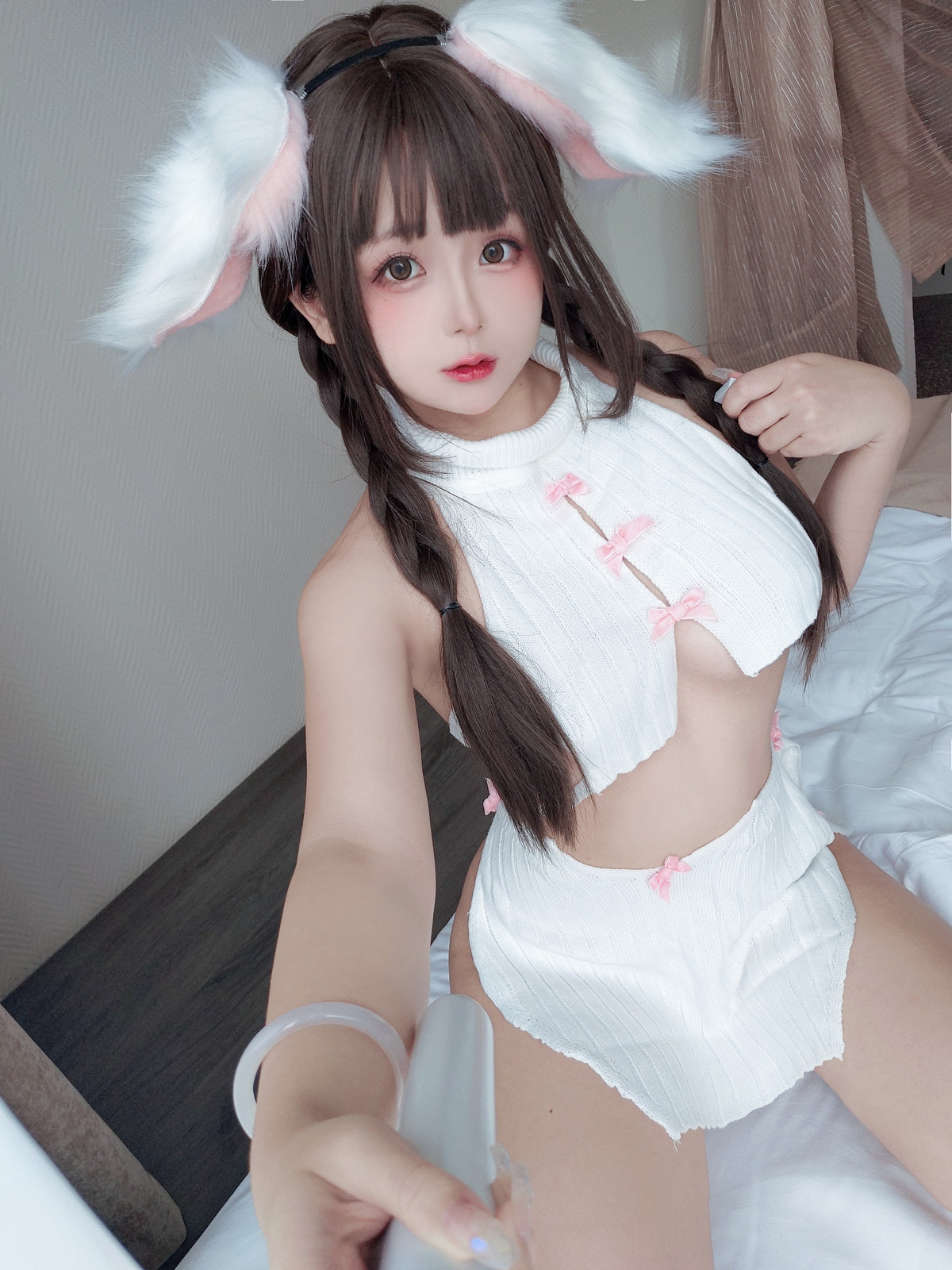 Cosplay美女日奈娇醉酒的同事主题私房浴室性感黑色蕾丝内衣秀完美身材惹火诱惑写真190P